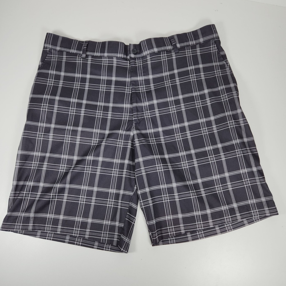 Russell Athletic Gray Plaid Golf Shorts Mens Size 40 Stretch Lightweight